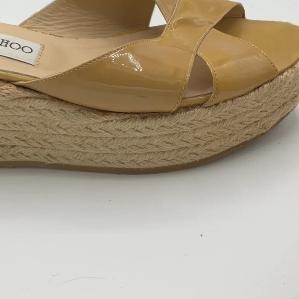 Jimmy Choo Paisley Criss Cross patent leather wedge